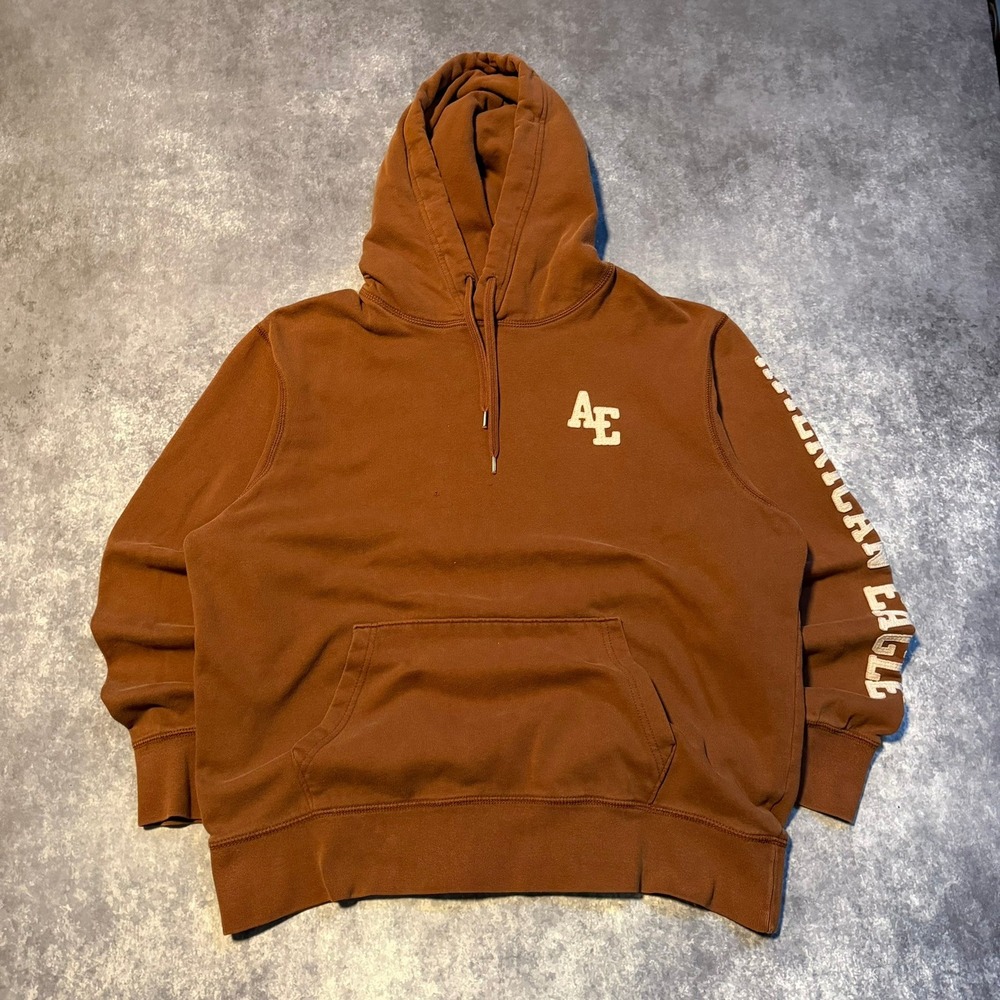 Y2K‎ American Eagle Outfitters AE Logo Hoodie Brown Men's Size Large